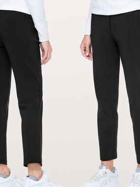 09/2018 $128 Lululemon Black On The Move Tailored Medium-Rise Pants 28" 4